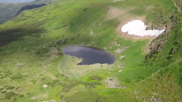Aerial View Highland Lake Nesamovyte Carpathians Ukraine — Stock Video