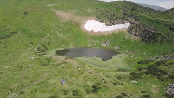 Letecký Pohled Skotské Jezero Nesamovyte Karpatech Ukrajina — Stock video