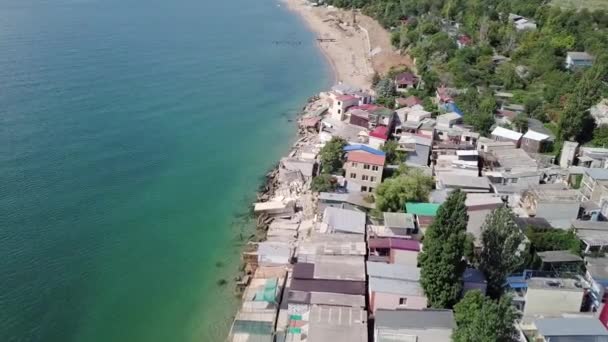 Kuşbakışı Heyelan Şehrin Chernomorsk Ukrayna Nın Sonuçları Üzerinden Görüntülemek — Stok video