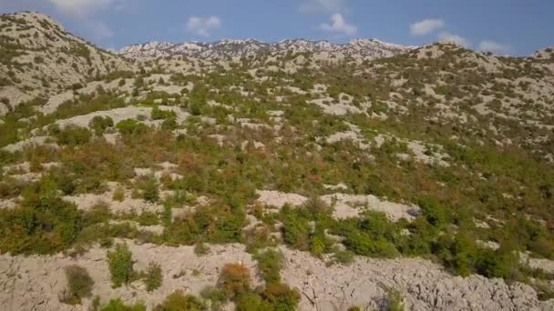 Flygfoto Över Kalksten Bergen Kroatien — Stockvideo