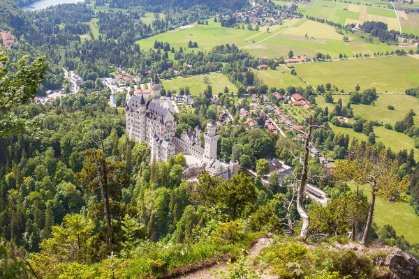 Вид Воздуха Замок Нойшванштайн Альпийских Горах — стоковое фото