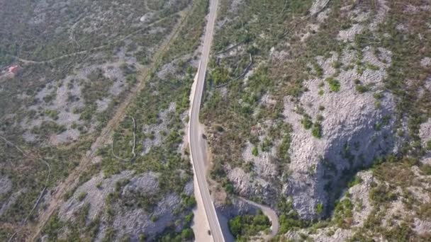 Luchtfoto Van Bergweg Kroatië — Stockvideo