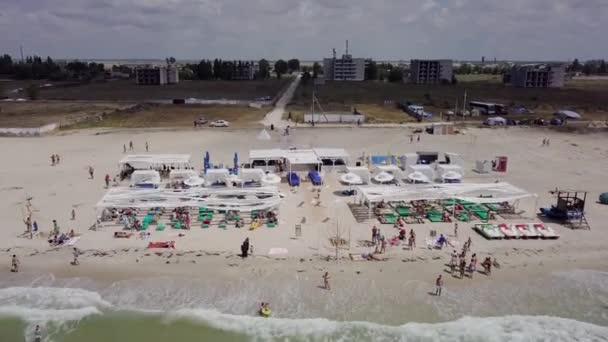 Eisenhafen Ukraine Juni 2018 Luftaufnahme Eines Luxuriösen Erholungsgebietes Strand Und — Stockvideo