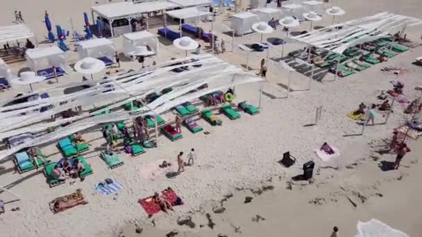 Demir Bağlantı Noktası Ukrayna Haziran 2018 Plaj Deniz Lüks Rekreasyon — Stok video