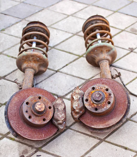 Rusty brake system close up — Stock Photo, Image