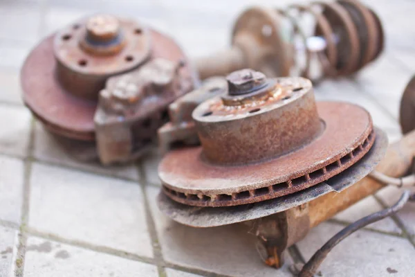Rusty brake system close up — Stock Photo, Image