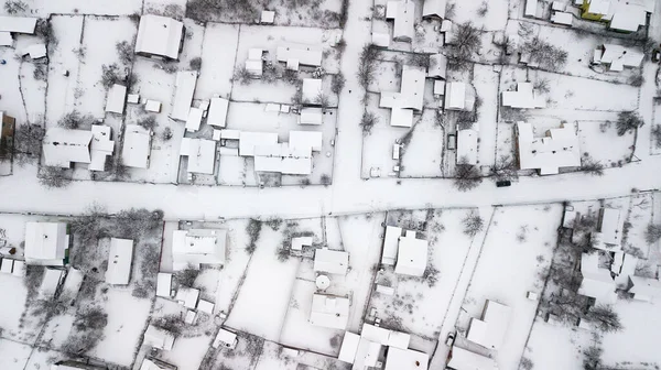 Aerial View Houses Poor Areas Ukraine Village Winter — Stock Photo, Image