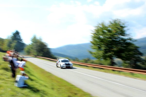 Dynamic photo of rally race