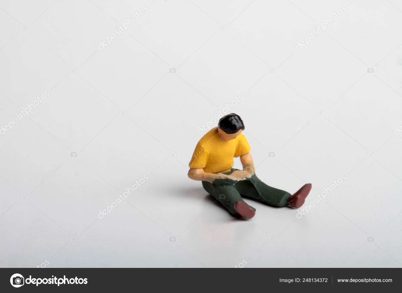 Miniature Figurines People Reading Newspaper Book Stock Photo C Lifeinapixel 248134372