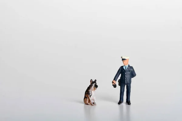 Miniature Policier Avec Chien Police — Photo