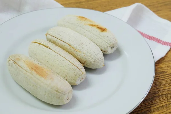 Thaise Keuken Heerlijke Banaan Toast Gegrilde Banaan Een Schotel Een — Stockfoto