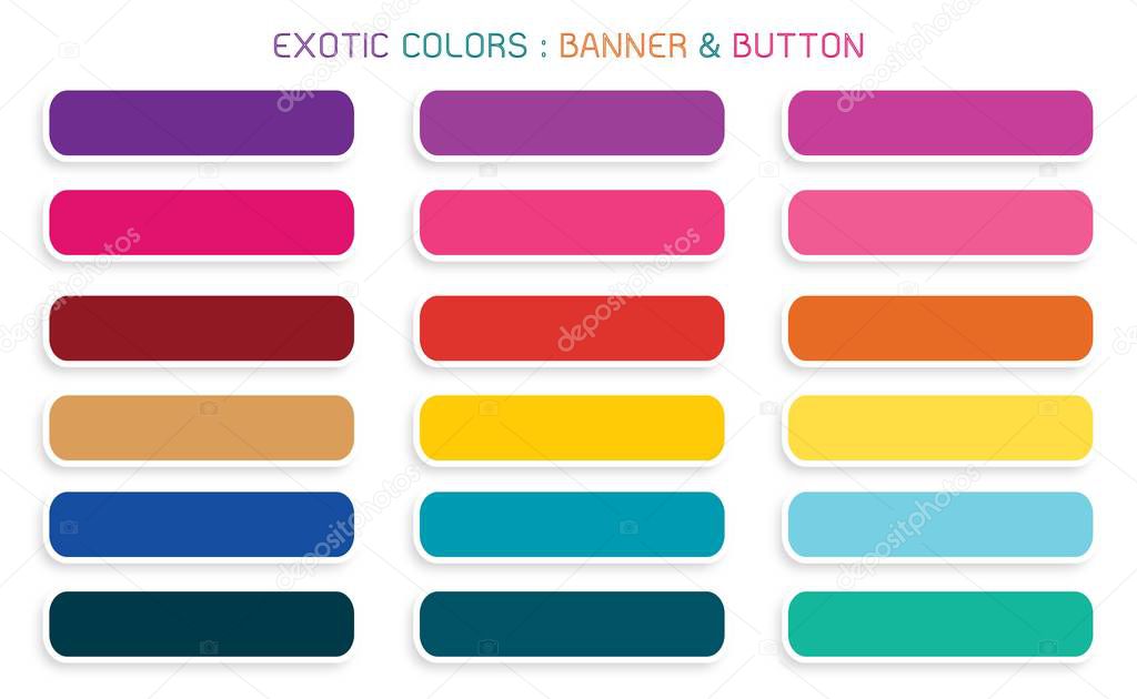Vector Set of Abstract Banner Design Background Header Banner or Botton Templates in Exotic Colors with Copy Space for Add Content.