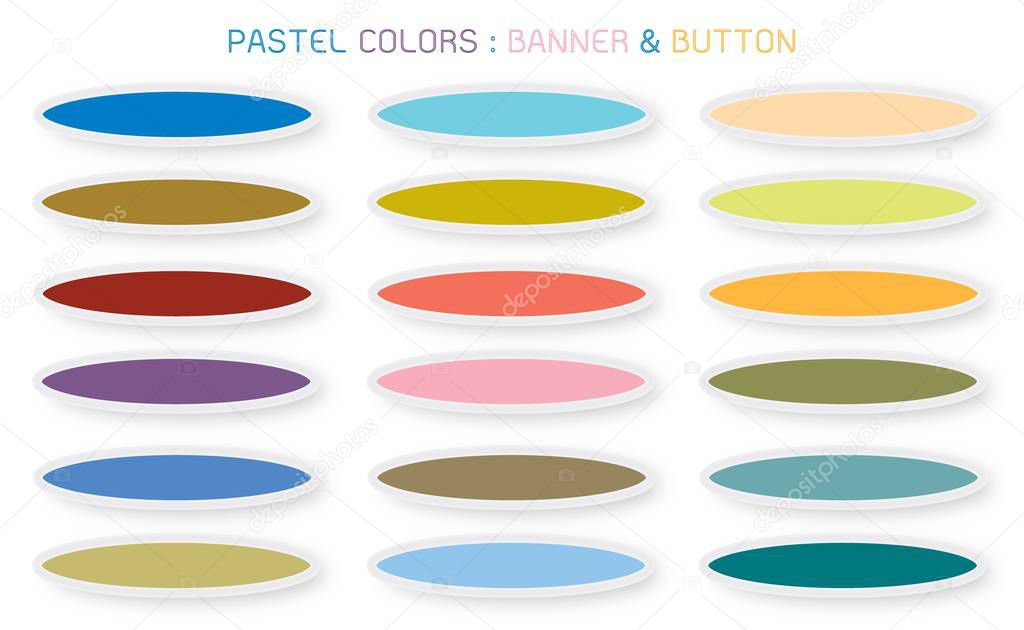 Vector Set of Abstract Banner Design Background Header Banner or Botton Templates in Pastel Colors with Copy Space for Add Content.