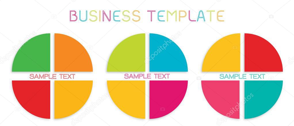 Business Concepts, Illustration Set of Infographic Templates Pattern Element in Pie Charts for Business Presentation. 