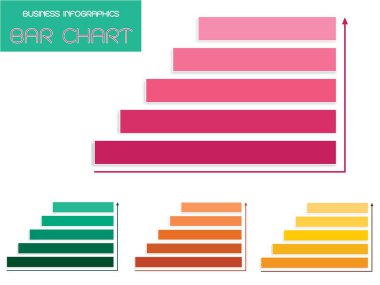 İş ve pazarlama kavramları, vektör grup merdiven diyagramı Infographics arka plan veya dört Diyagramı şablonu renkleri çeşitli, pembe, yeşil, kahverengi ve sarı kopya alanı olan içerik ekleme.