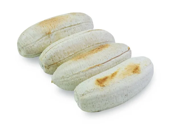 Cozinha Tailandesa Deliciosa Torrada Banana Banana Grelhada Isolada Fundo Branco — Fotografia de Stock