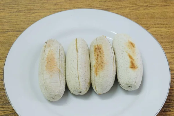 Thailändische Küche Köstlicher Bananen Toast Oder Gegrillte Banane Auf Einem — Stockfoto