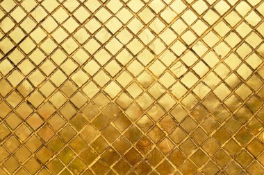 Desen, altın mozaik duvar arka plan veya doku kopya alanı ile dekore edilmiş metin için arka plan.
