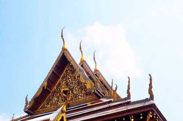 Das Dach Der Kapelle Wat Phra Kaew Tempel Und Der — Stockfoto