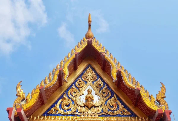 Dach Szczytowej Kaplicy Świątyni Wat Phra Kaew Pałac Bangkok Tajlandia — Zdjęcie stockowe