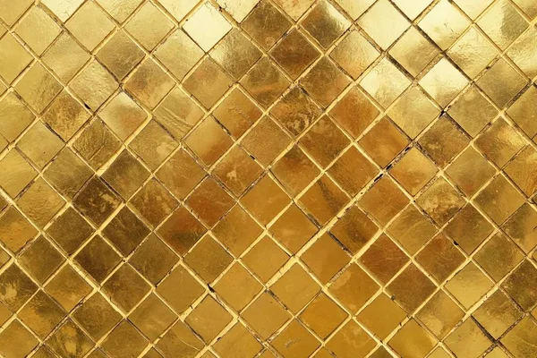 Padrão Fundo Parede Mosaico Dourado Para Fundo Textura Com Espaço — Fotografia de Stock