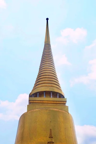 Wunderschöne Goldene Pagode Wat Phra Kaew Tempel Und Der Große — Stockfoto