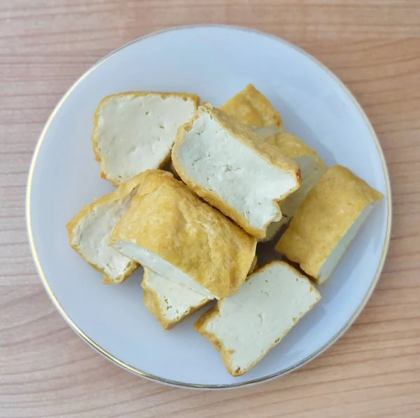 Keuken Eten Top View Chinese Deep Fried Tofu Fried Bean — Stockfoto