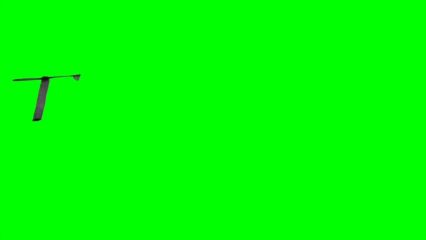 Caligrafía de animación de pantalla verde gracias con tinta negra sobre textura de papel — Vídeos de Stock