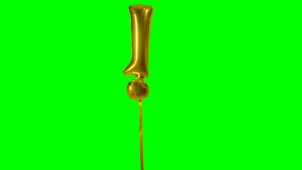 从字母表氦金气球漂浮在绿色屏幕上的符号符号感叹号点 — 图库视频影像