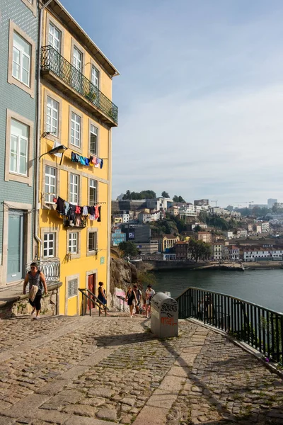 Porto Portugal Setembro 2018 Nas Margens Rio Douro Bela Cidade — Fotografia de Stock