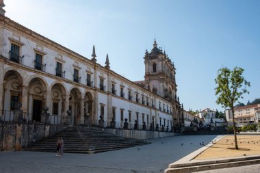 Alcobaca, Portekiz - 22 Eylül 2018: Manastırı, Santa Maria de Alcobaca, olarak da bilinir Kraliyet Manastırı, Santa Maria de Alcobaca Leiria bölgesinde, Portekiz