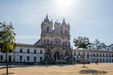 Alcobaca, Portekiz - 22 Eylül 2018: Manastırı, Santa Maria de Alcobaca, olarak da bilinir Kraliyet Manastırı, Santa Maria de Alcobaca Leiria bölgesinde, Portekiz