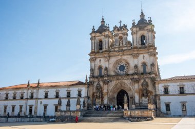 Alcobaca, Portekiz - 22 Eylül 2018: Manastırı, Santa Maria de Alcobaca, olarak da bilinir Kraliyet Manastırı, Santa Maria de Alcobaca Leiria bölgesinde, Portekiz