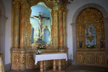 Bir Vila Nova de Gaia, Portekiz - 30 Eylül 2018: Senhor da Pedra, Porto bölgesi, Portekiz şapelin iç