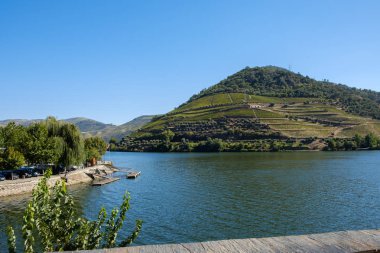 Pinhao, Portugal - October 05, 2018 : Douro River banks, Vila Real, Portugal