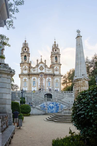 Ламего Португалия Октября 2018 Года Туристы Паломники Посещают Святилище Богоматери — стоковое фото