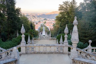 Lamego, Portekiz - 5 Ekim 2018: şehir, Sanctuary of Our Lady of ilaçlar, bölge Viseu, Portekiz verecektir merdiven