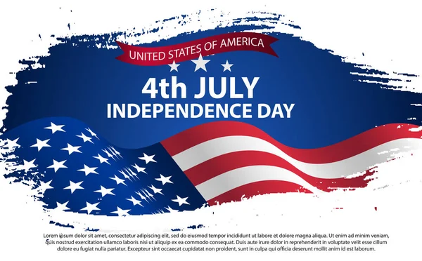 7月4日独立日。在垃圾样式中的矢量插图 — 图库矢量图片