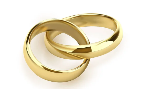 Anneaux de mariage ensemble de métal doré sur fond blanc illustration vectorielle isolée — Image vectorielle