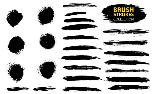 Vector large set different grunge brush strokes. — Stock Vector