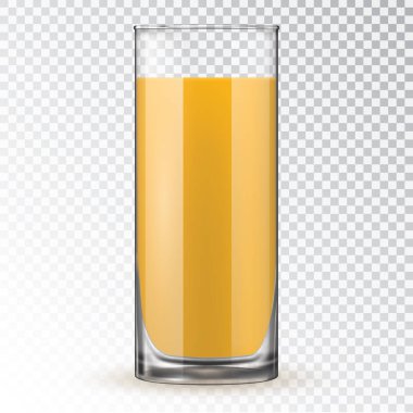 Cam vektör çizim içinde portakal suyu. 