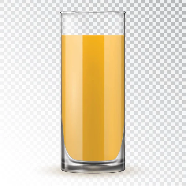 Jugo de naranja en la ilustración vector de vidrio . — Vector de stock