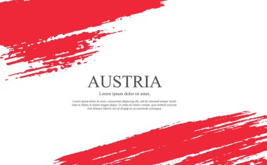 Grunge Fırça darbesi ile Avusturya Ulusal bayrak.