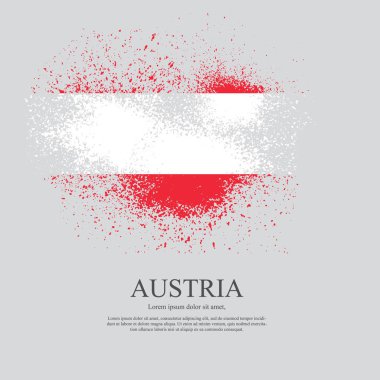 Grunge Fırça darbesi ile Avusturya Ulusal bayrak.