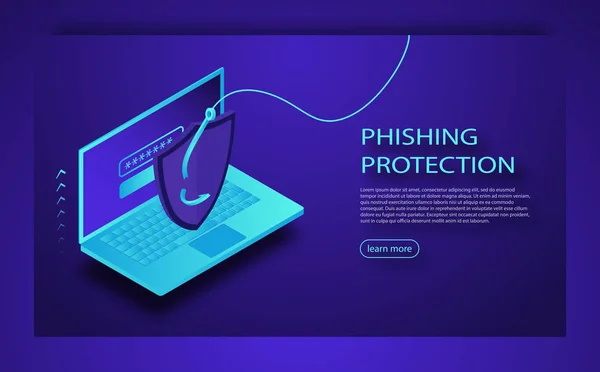 Hacking, kreditní karty nebo osobních údajů webové stránky. Cyber bankovní účet útok. Koncepce ochrany phishing — Stockový vektor