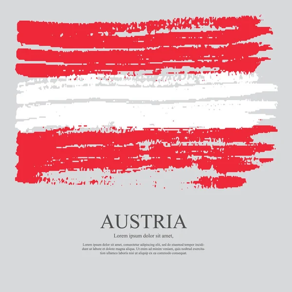 Grunge penseldrag med Österrike flagga. — Stock vektor