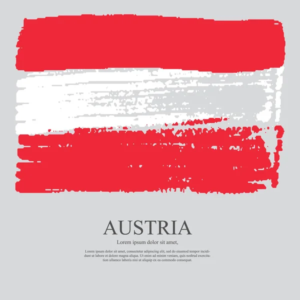 Grunge brush stroke with austria national flag. — Stock Vector