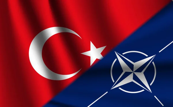 Konsep penarikan Turki dari NATO. Krisis politik Turki dan NATO . - Stok Vektor