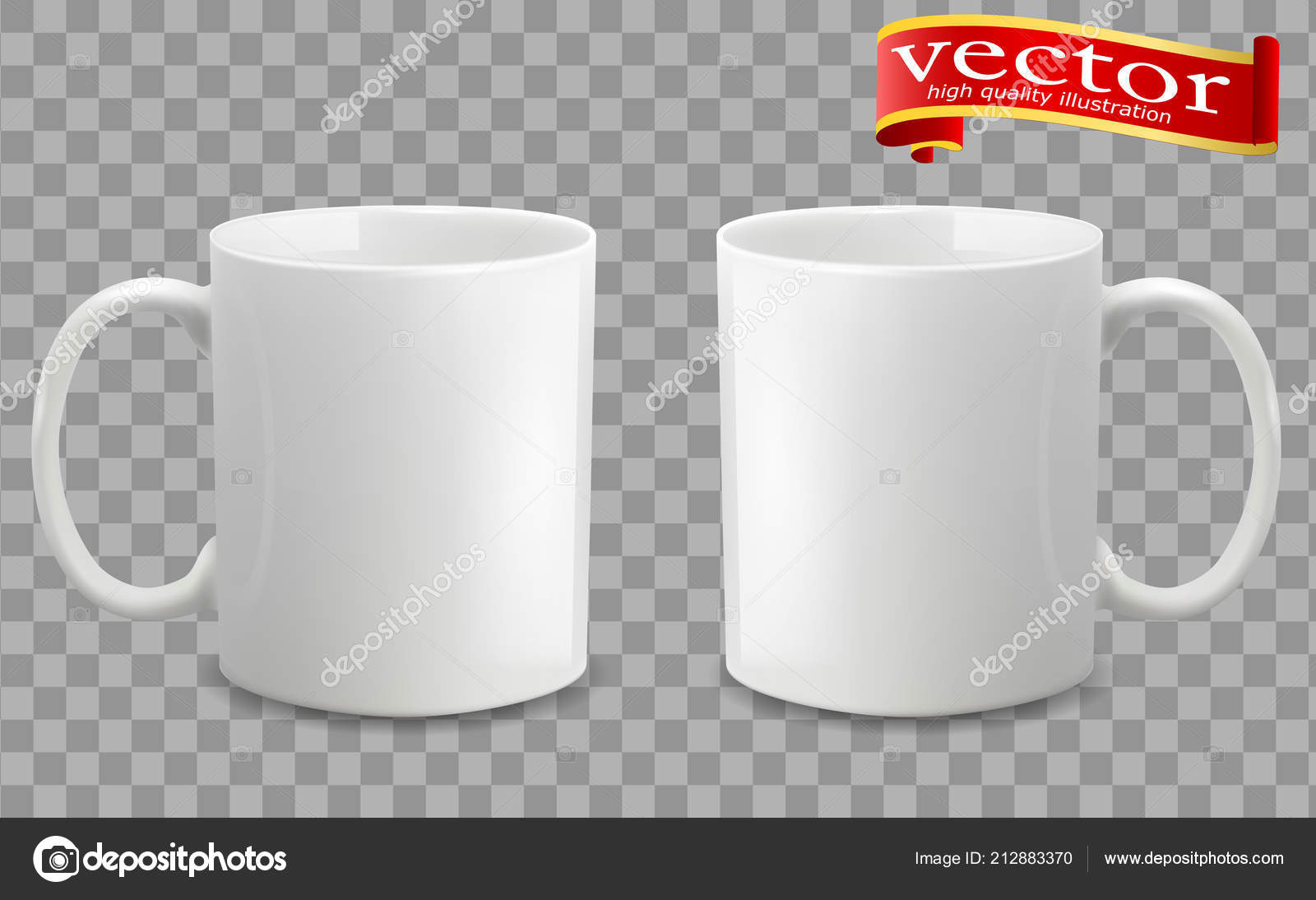 Download Template Ceramic Clean White Mug With A Matte Effect Without The Bright Glare Vector Image By C Microphoto1981 Gmail Com Vector Stock 212883370