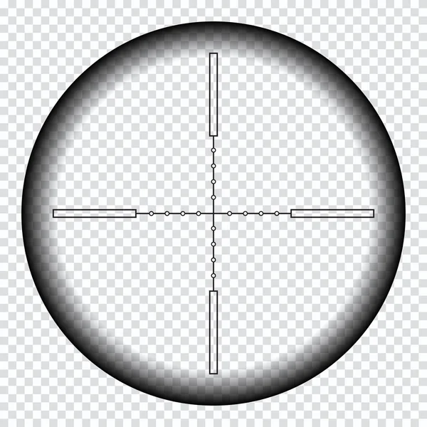 Realistisches Scharfschützenvisier mit Messspuren. Sniper Scope Template isoliert auf transparentem Hintergrund. — Stockvektor